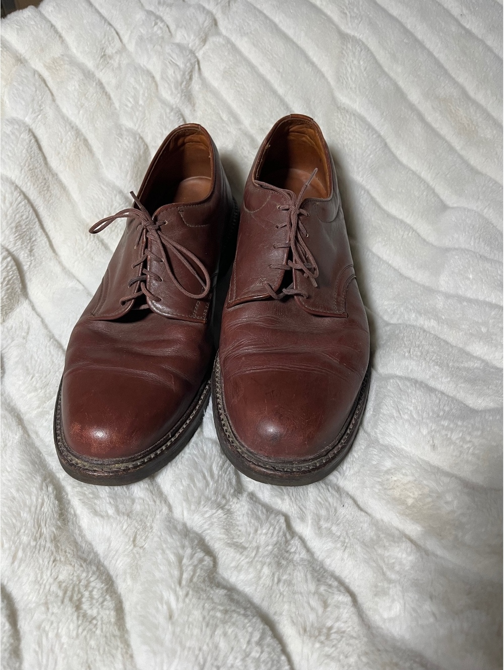 L.L. Bean Men's 12D Reddish Brown Genuine Leather Derby Office Fall Work Shoes